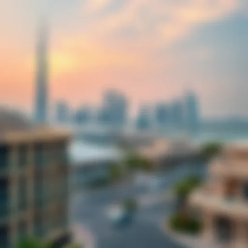 A scenic view of the Abu Dhabi skyline with modern architecture