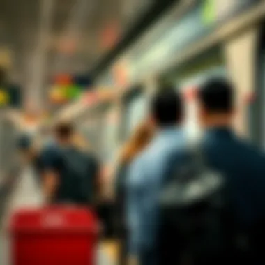 Commuters boarding a metro train