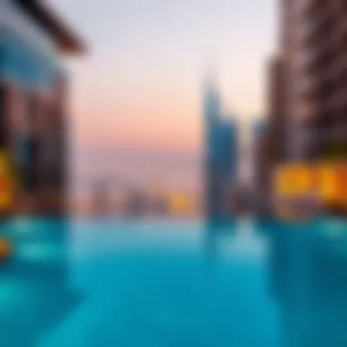 Breathtaking Infinity Pool Experience Infinity pool overlooking the Dubai skyline at Adagio the Palm
