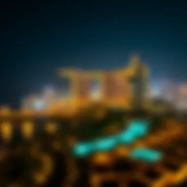 Enchanting Nightscape of Adagio the Palm Night view of Adagio the Palm illuminated with city lights