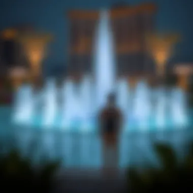 Visitors enjoying the serene environment around Address Fountain