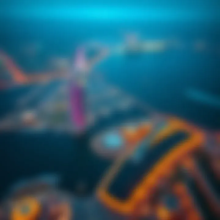 An aerial view of Ain Dubai and Dubai Marina