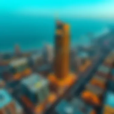 Aerial view showcasing Al Rigga area and Al Dana Building