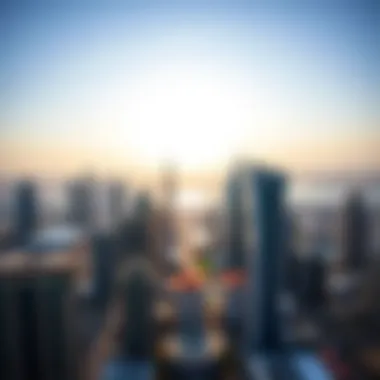 Panoramic view from the top of Al Dana Tower highlighting Dubai skyline