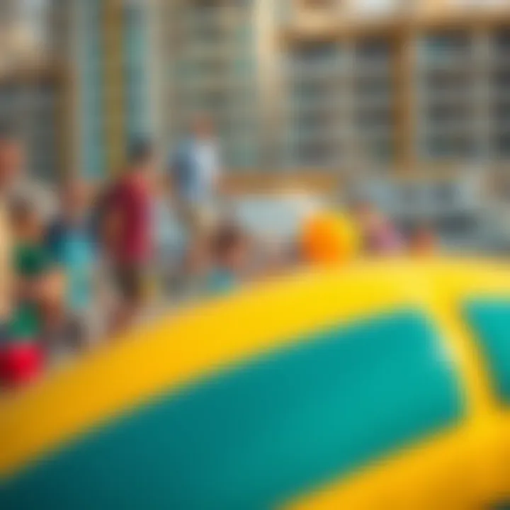 Vibrant community atmosphere at Al Emad Marina with families enjoying leisure activities