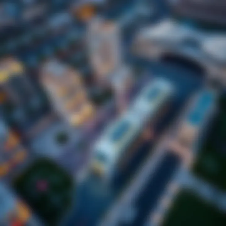 Aerial view of surrounding developments near Al Furjan Metro Station