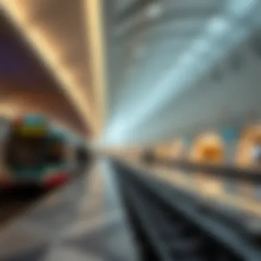 Contemporary Interior Design of Al Furjan Metro Station Interior design of the station reflecting contemporary aesthetics