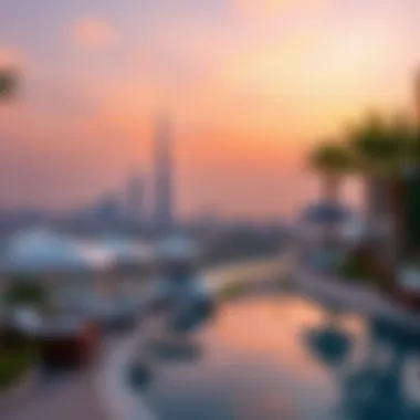 Breathtaking View of Dubai Skyline Dubai skyline view from the resort
