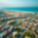 Aerial view of Al Jaddaf showcasing its vibrant landscape