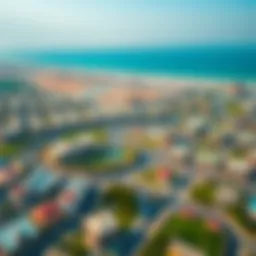 Aerial view of Al Jaddaf showcasing its vibrant landscape