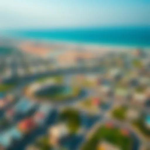 Aerial view of Al Jaddaf showcasing its vibrant landscape