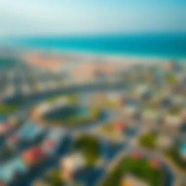 Aerial Perspective of Al Jaddaf Aerial view of Al Jaddaf showcasing its vibrant landscape