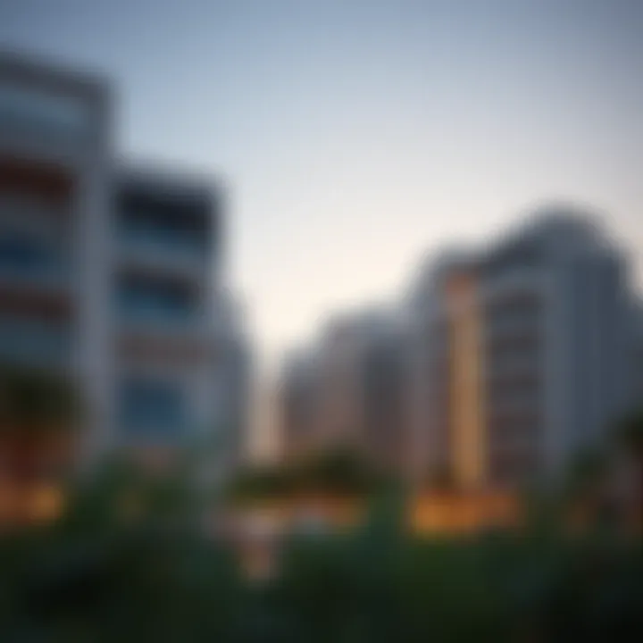Modern residential buildings in Al Jaddaf neighborhood