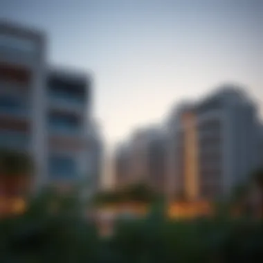 Contemporary Residences in Al Jaddaf Modern residential buildings in Al Jaddaf neighborhood