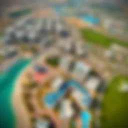 Aerial view of Al Muwailih showcasing its residential areas