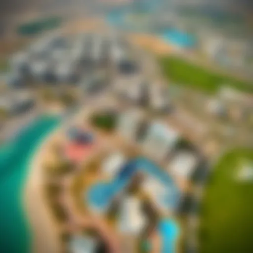 Aerial view of Al Muwailih showcasing its residential areas