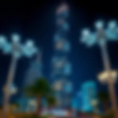 Night View of Al Saadah Tower Nighttime illumination highlighting Al Saadah Tower's distinct features