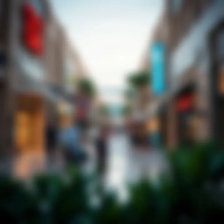 A bustling shopping area reflecting Al Yasmin's lifestyle offerings