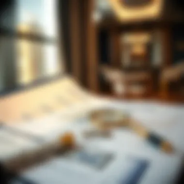 Navigating Property Listings for Investments A close-up of property listings and investment documents