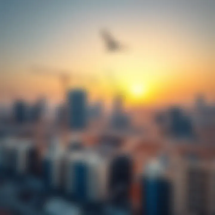 Real Estate Development in Action Aerial view of a bustling real estate development site