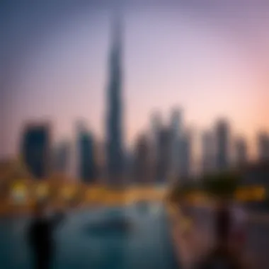 Dubai's Iconic Skyline Stunning skyline of Dubai featuring iconic buildings