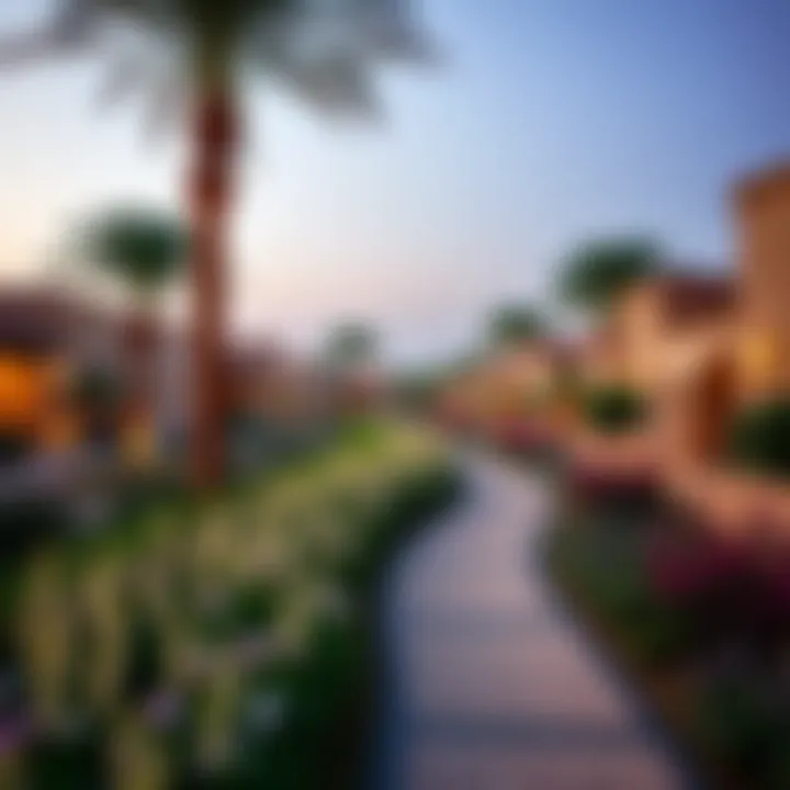 Scenic Pathways in Amaranta Amaranta's vibrant neighborhood with scenic pathways and landscaped gardens.