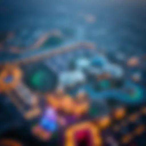 Aerial view of Dubai Parks and Resorts showcasing its vast landscape