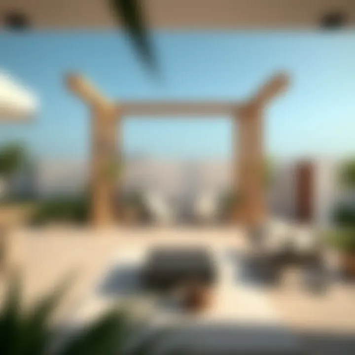 A serene outdoor space within an Arada Armani luxury property