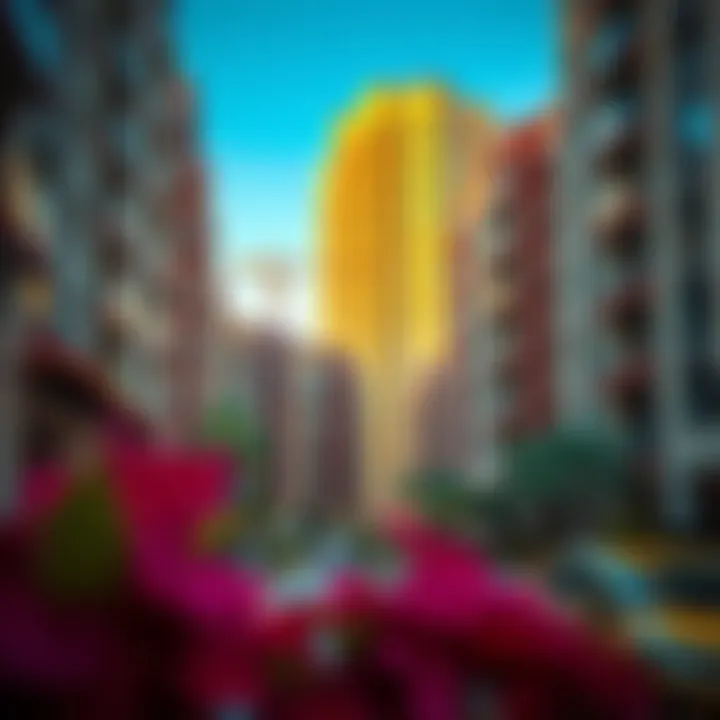 View of the vibrant neighborhood surrounding Ascott Park Place Dubai