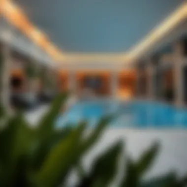 Amenities area featuring pool and lounge in Bay Square Building 3.