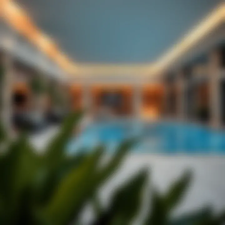 Amenities area featuring pool and lounge in Bay Square Building 3.