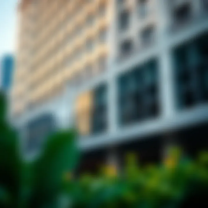 Architectural details and facade of Bay Square Building 3.