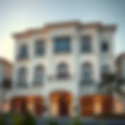 Elegant facade of a prominent Dubai property