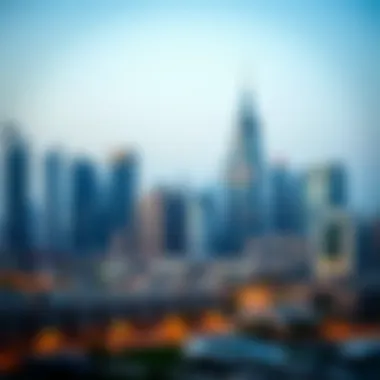 Skyline View of Dubai with Real Estate Developments Skyline view of Dubai with real estate developments