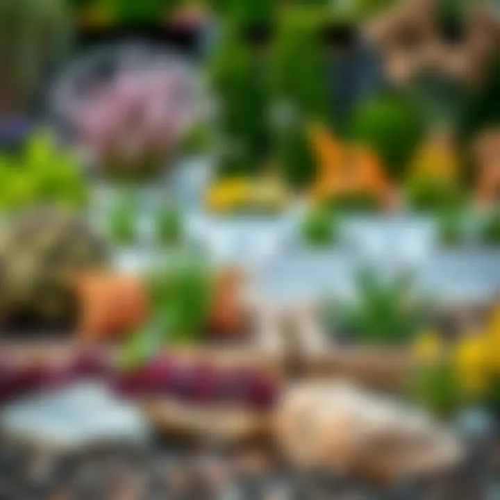Artistic Arrangement of Garden Bedspaces An artistic arrangement of bedspaces, combining different textures and colors