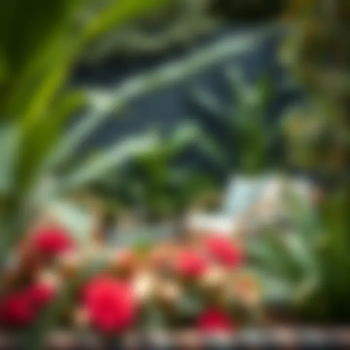 Cozy Seating Area in a Garden Bedspace A cozy seating area within a garden bedspace, surrounded by plants