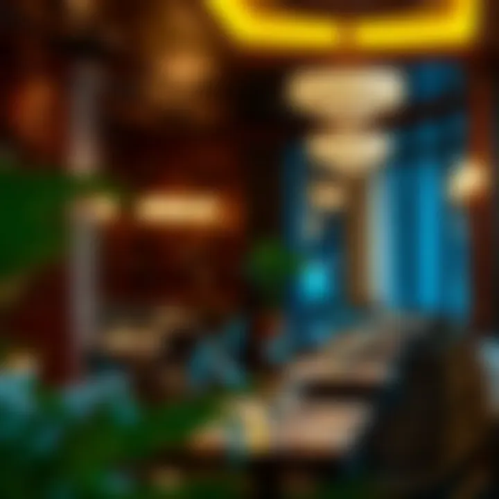 Lavish interior of a vegetarian Indian restaurant