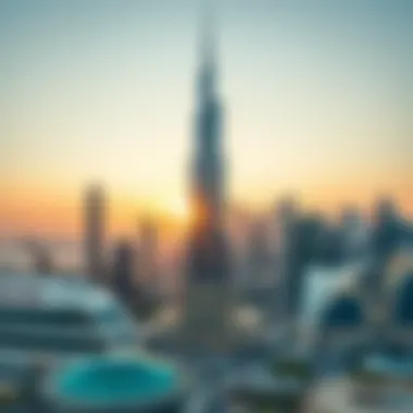 Dubai's Skyline with Boulevard Plaza Tower 1 Panoramic skyline view of Dubai featuring Boulevard Plaza Tower 1