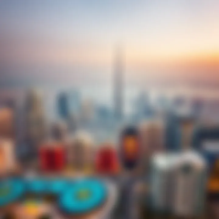 Aerial view of Dubai skyline highlighting luxury properties