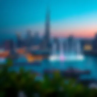 Dubai Skyline with Burj Khalifa as Centerpiece Panoramic view of Dubai skyline featuring Burj Khalifa