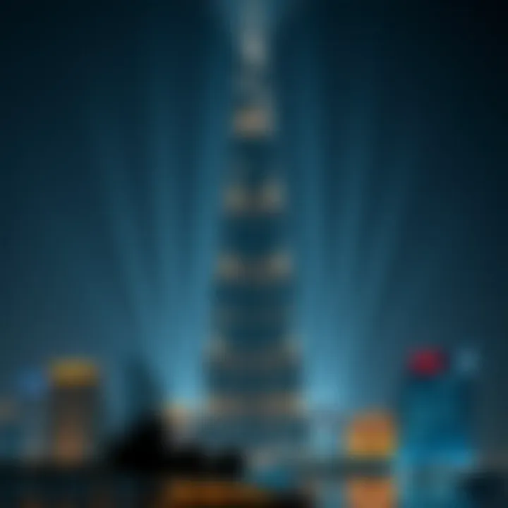 Spectacular light patterns projected on Burj Khalifa