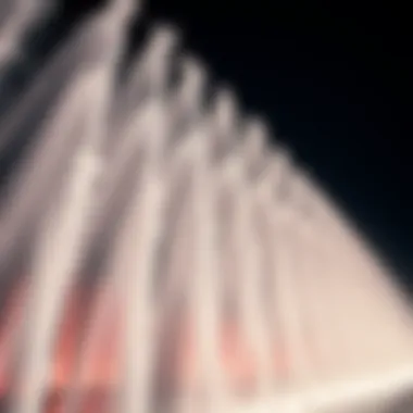 Intricate Water Jets of Burj Khalifa Fountain Show Close-up of water jets during the fountain show