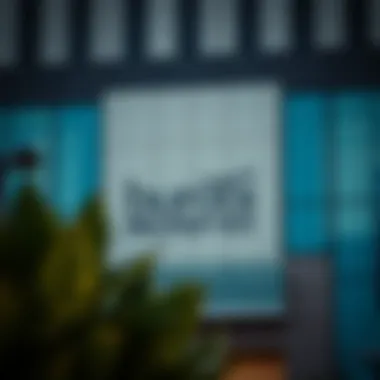 Burooj Properties logo on a building facade