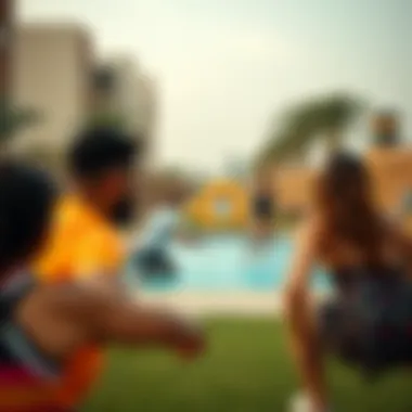 Vibrant community lifestyle depicted at Caesars Umm Suqeim with engaging recreational spaces