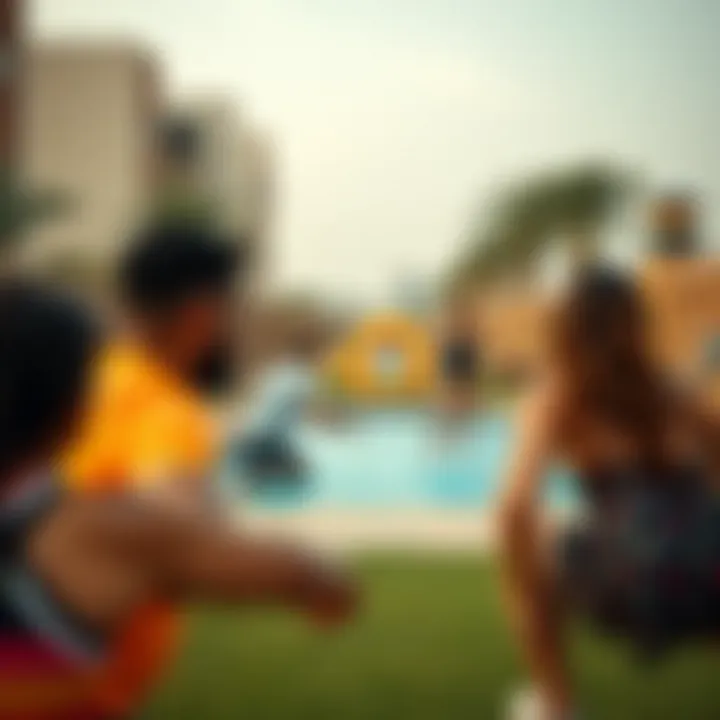 Vibrant community lifestyle depicted at Caesars Umm Suqeim with engaging recreational spaces