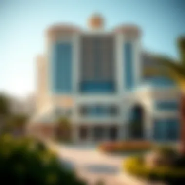 Stunning exterior view of Caesars Umm Suqeim showcasing its unique architectural design