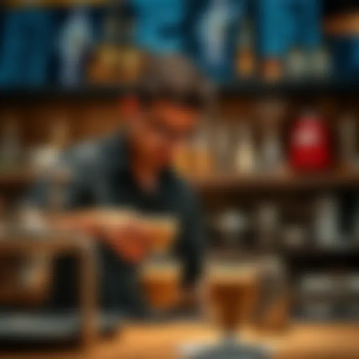 A barista skillfully preparing a handcrafted beverage