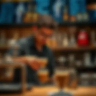 Crafting Coffee Mastery A barista skillfully preparing a handcrafted beverage