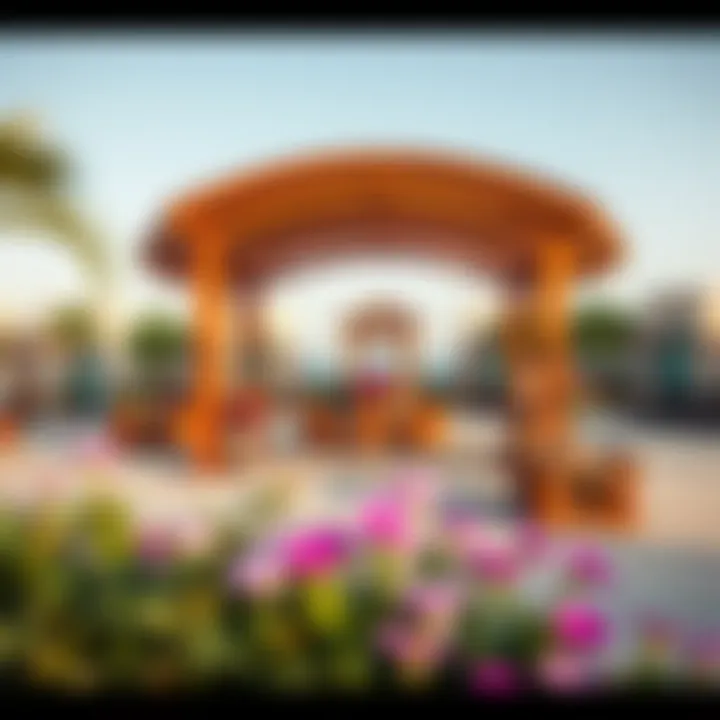 A vibrant community space at Cedar Creek Beach filled with amenities