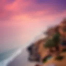 A panoramic view of Cedar Creek Beach showcasing its pristine coastline